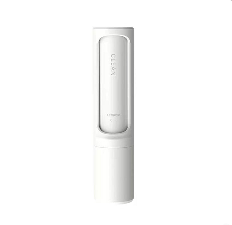 White reusable pet hair remover roller — self-cleaning lint roller for couches, clothing, and car interiors